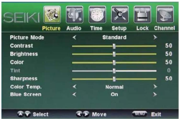 Seiki LC40TZM - Picture menu - 1