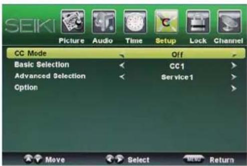 Seiki LC40TZM - Closed Caption: - 1