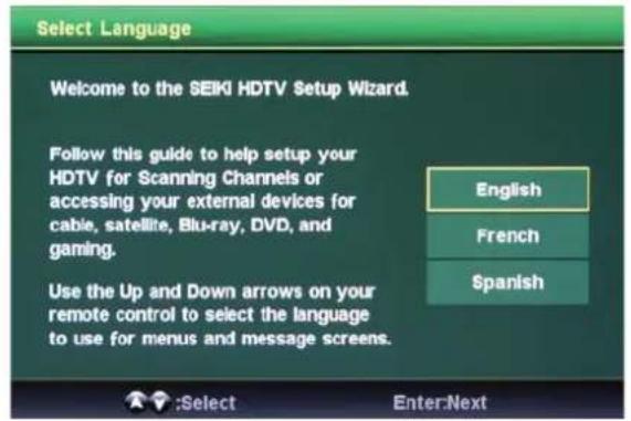 Seiki LC40TZM - Select Language - 1