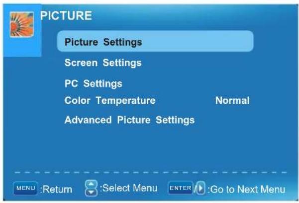 Seiki LC32B56 - PICTURE MENU - 1