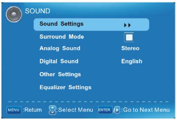 Seiki LC32B56 - SOUND MENU - 1