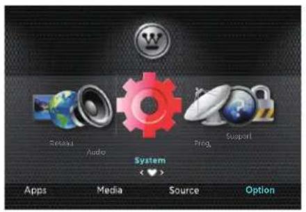 WESTINGHOUSE WD70UB4580 - Navigation dans les paramétres de configuration - 1
