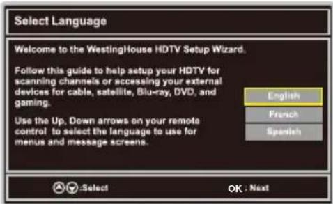 WESTINGHOUSE WD40FX1170 - Select Language - 1