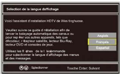 WESTINGHOUSE WD40FX1170 - Sélectionner la Langue - 1