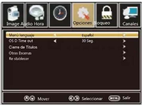 WESTINGHOUSE WD40FX1170 - MENU DE BLOQUEO - 1