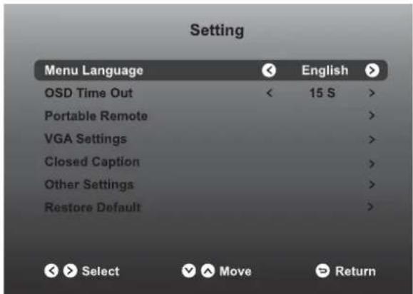 WESTINGHOUSE WD60MB2240 - SETTING - 1
