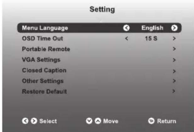 WESTINGHOUSE WD32FC2240 - ■ SETTING - 1