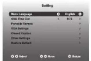 WESTINGHOUSE WD32FC2240 - Navigating the Setup Settings - 1
