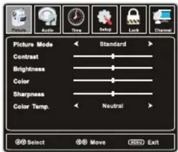 WESTINGHOUSE EW40T2XW - Menu d'IMAGE - 1