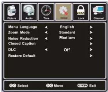 WESTINGHOUSE EU50F2G1 - SETUP Menu - 1