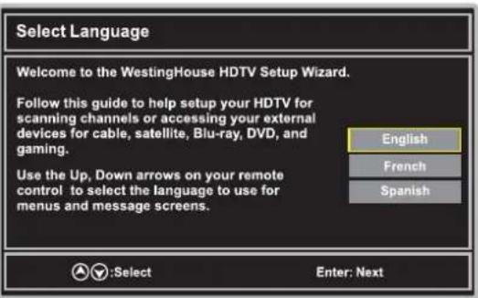 WESTINGHOUSE DWM40F1D1 - Selectionner laLangue - 1