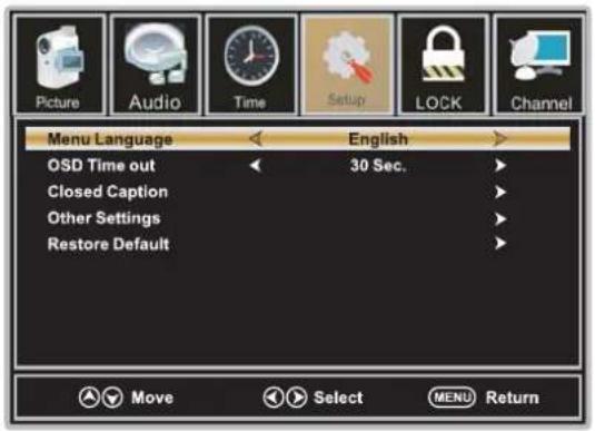 WESTINGHOUSE DWM40F1D1 - MENUCONFIGURATION - 1
