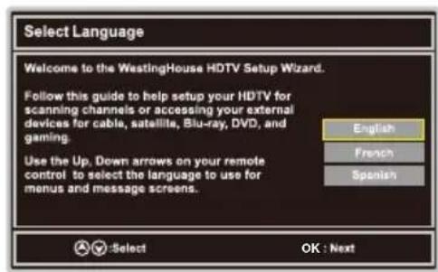 WESTINGHOUSE DWM40F1A1 - Select Language - 1