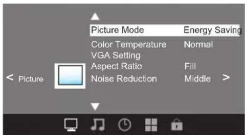 WESTINGHOUSE DW32H1G1 - MENU DE IMAGEN - 1