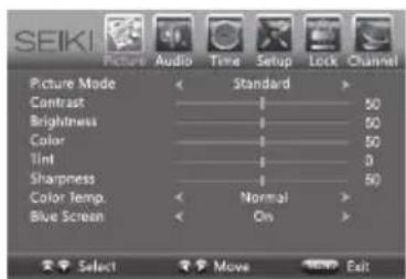 Seiki SE50FY - Navigación por la On-screen Display - 1