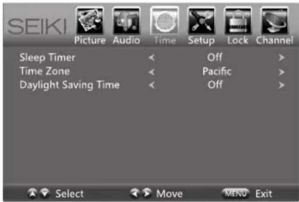 Seiki SE50FY - Configuración de la hora - 1