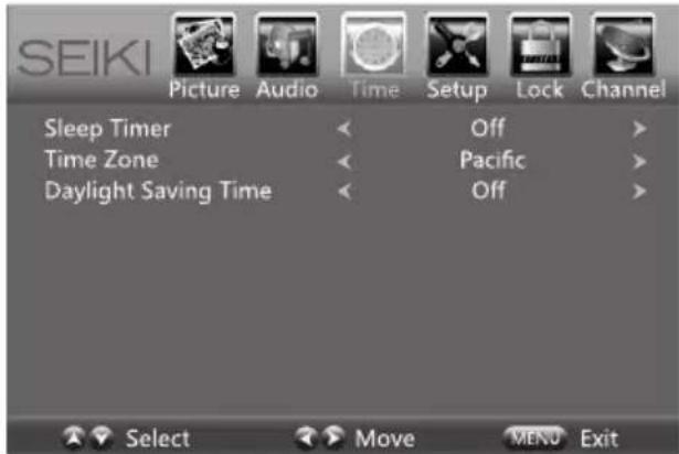 Seiki SE50FY - Time Settings - 1
