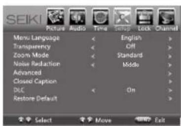 Seiki SE50FY - Navigation à l'écran - 10