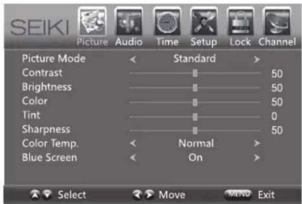 Seiki SE50FY - Paramètres de l'image - 1