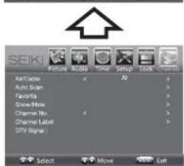 Seiki SE43FYP4 - Navigating the On-screen Display - 6