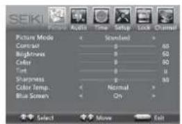 Seiki SE43FYP4 - Navigacion por la On-screen Display - 1
