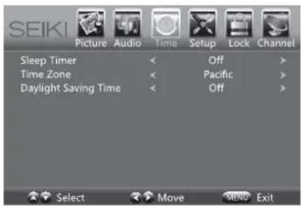Seiki SE43FYP4 - Time Settings - 1