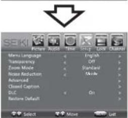 Seiki SE43FYP4 - Navigacion por la On-screen Display - 10