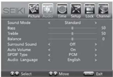 Seiki SE43FYP4 - Audio Settings - 1
