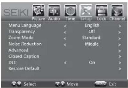 Seiki SE43FK - Configuración - 1
