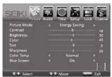 Seiki SE32HY - Navegación por la On-screen Display - 1