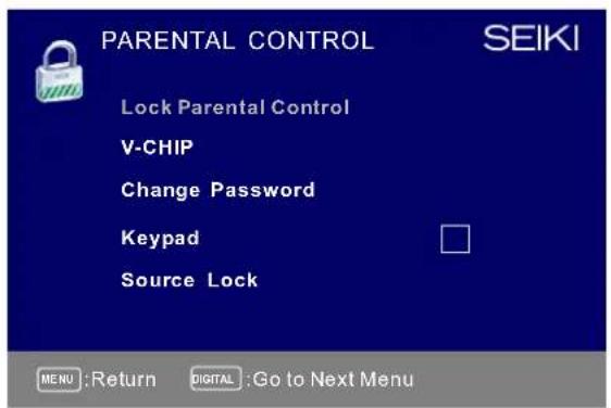 Seiki SE321FB - Control parental - 3
