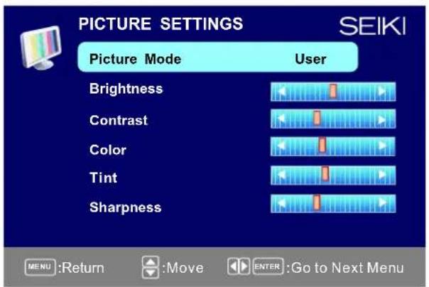 Seiki SE321FB - Configuración de imagen - 1