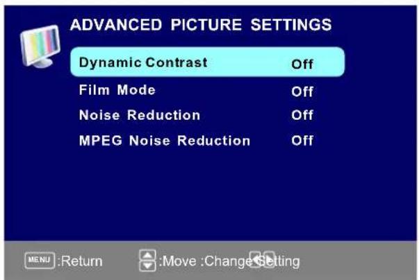Seiki SE321FB - Advanced Picture Settings - 1