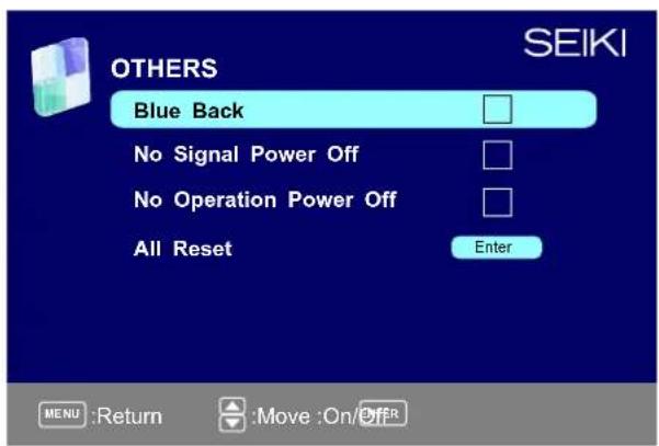 Seiki SE321FB - OTHERS MENU - 1