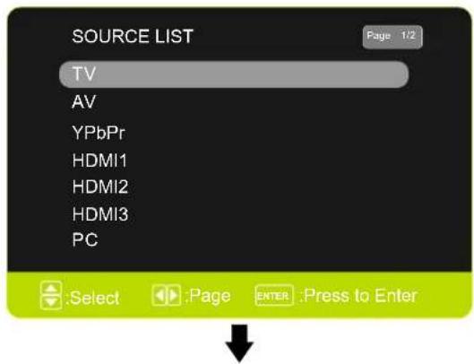 Seiki SE321FB - Select Input Source - 2