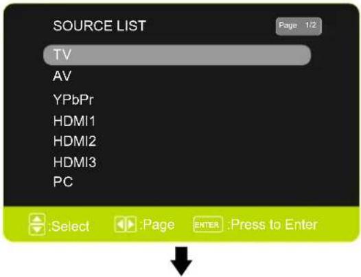 Seiki SE321FB - Sélectionnez la source d'entrée - 2
