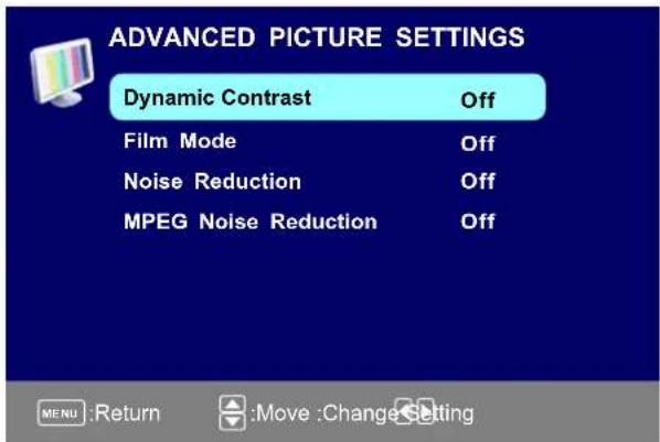 Seiki SE321FB - Réglage d'Image avancé - 1