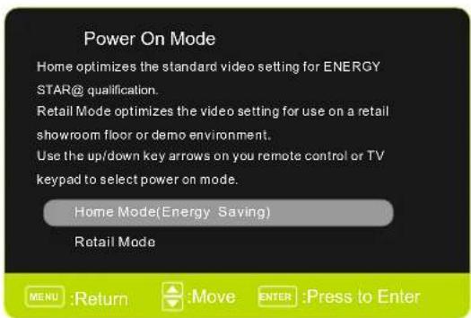 Seiki SE321FB - Power On Mode - 1