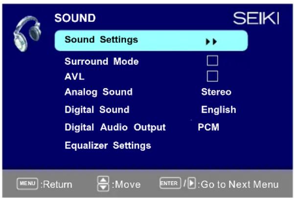 Seiki SE321FB - MENU SON - 1