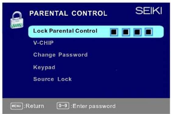 Seiki SE321FB - Control parental - 1