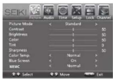 Seiki SE42UM - Navigating the On-screen Display - 1