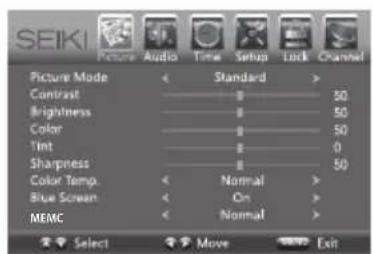 Seiki SE42UM - Navigation à l'écran - 1