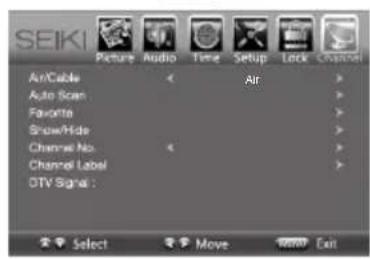 Seiki SE42UM - Navigating the On-screen Display - 7