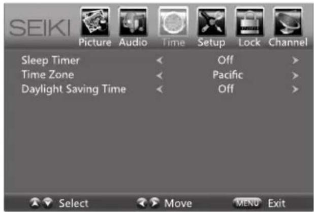 Seiki SE42UM - Time Settings - 1