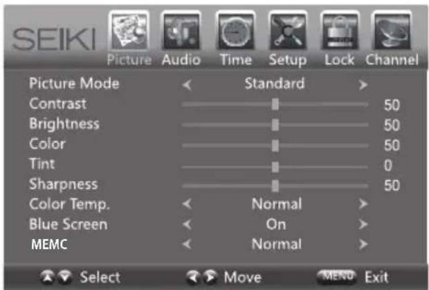 Seiki SE42UM - Paramètres de l'image - 1