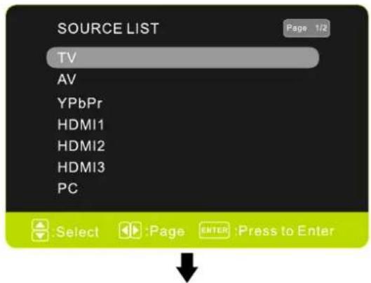 Seiki SE421TT - Select Input Source - 2