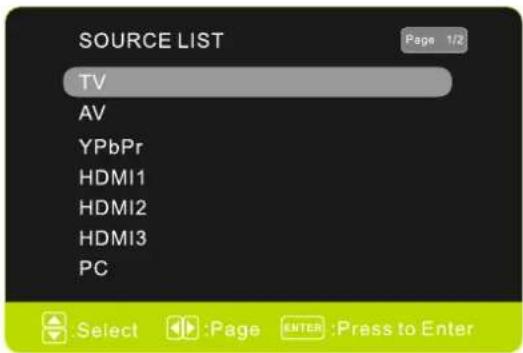 Seiki SE421TT - Sélectionnez la source d'entrée - 2