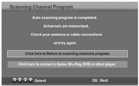 Seiki SE24FL - Select Language
Welcome to the SEIKI HDTV Setup Wizard.
Follow this guide to help setup your
HDTV for Scanning Channels or
accessing your external devices for
Antenna, Set-top Box, Blu-ray. DVD,
Games and other player.
Use the Up and Down arrows on your
remote control or TV keypad to select
the language of screen menu and message.
English
French
Spanish
:Select
OK: Next
21. SALIR: Salir del menú OSD (Visualización en pantalla)   
22. A/B/C/D: Una sola presión | cambiar al canal FAV mantenga presionado|guardar canal actual   
23. LISTA-CH: Visualice la lista de programas   
24. AGREGAR/BORRAR: Agrega o elimina los canales favoritos   
25. FAV: Muestra la lista de canales favoritos   
26. FAV+/-:Presione para escanear los programas favoritos de televisión   
27. HDMI: Selecciona directamente el modo
^DMI - 8