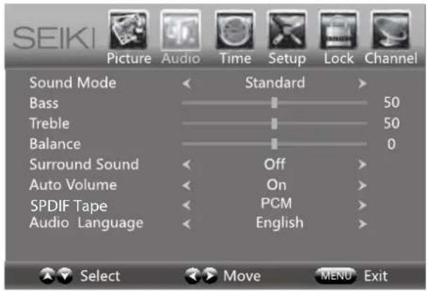 Seiki SE24FL - l remoto para visualizar la lista de fuentes de entrada.   
Presione ▲/▼ os botones para seleccionar la fuente de entrada que desea entre{ TV/Componente/AV/^DMI /VZA/USQ y luego presione el botón OK para confirmar.

Teintelizar la lista de fuentes de entrada.   
Presione ▲/▼ os botones para seleccionar la fuente de entrada que desea entre{ TV/Componente/AV/^DMI /VZA/USQ y luego presione el botón OK para confirmar.

Permet de régler l•équilibre entre les niveaux de rouge et deseleccionar la fuente de entrada que desea entre{ TV/Componente/AV/^DMI /VZA/USQ y luego presione el botón OK para confirmar.

cionar la fuente de entrada que desea entre{ TV/Componente/AV/^DMI /VZA/USQ y luego presione el botón OK para confirmar.

Nettetéentrada que desea entre{ TV/Componente/AV/^DMI /VZA/USQ y luego presione el botón OK para confirmar.

Permet de régler le niveau de netteté des contours entre les parties éclairées et sombres de l•image. (Pour le mode)e-la-imagen">imagen">Température de imagenPermet de basculer entre les températures de couleur { Cool/Normal/Warm (Froide/Normale/Chaude)>mmary>Écran bleury>Permet l'affichage de l'arrière-plan en bleu si le signal est faible ou inexistant.Color 50
Tint 0
Sharpness 50
Color Temp. Normal > 50
Tint 0
Sharpness 50
Color Temp. Normal >int 0
Sharpness 50
Color Temp. Normal >
Paramètres audiore Audio Time Setup Lock Channel
Menu Language < English > - 1