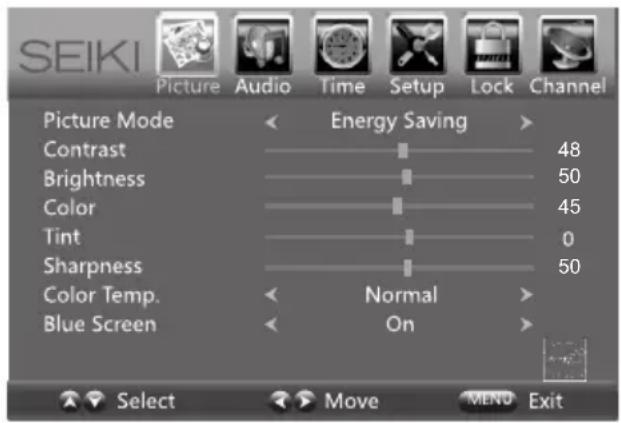 Seiki SE32HG - Configuración de la imagen - 1